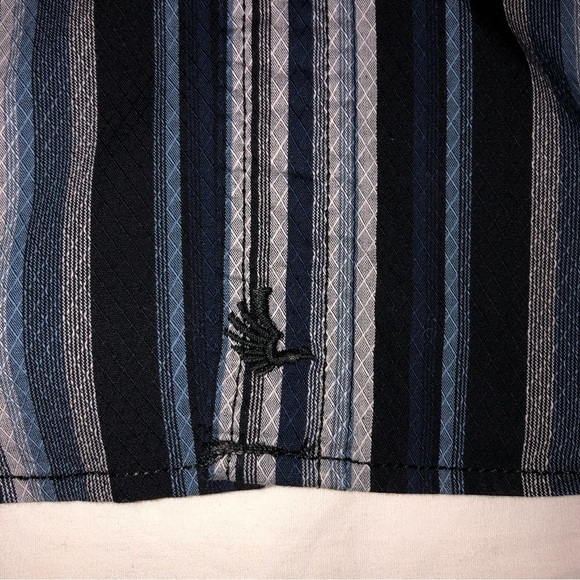 Cody James Mens Size Medium Western Cowboy Shirt Snaps Long Sleeve Blue Striped - Picture 8 of 9